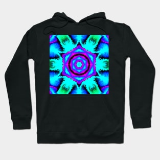 Psychedelic Mandala Flower Purple Blue and Green Hoodie